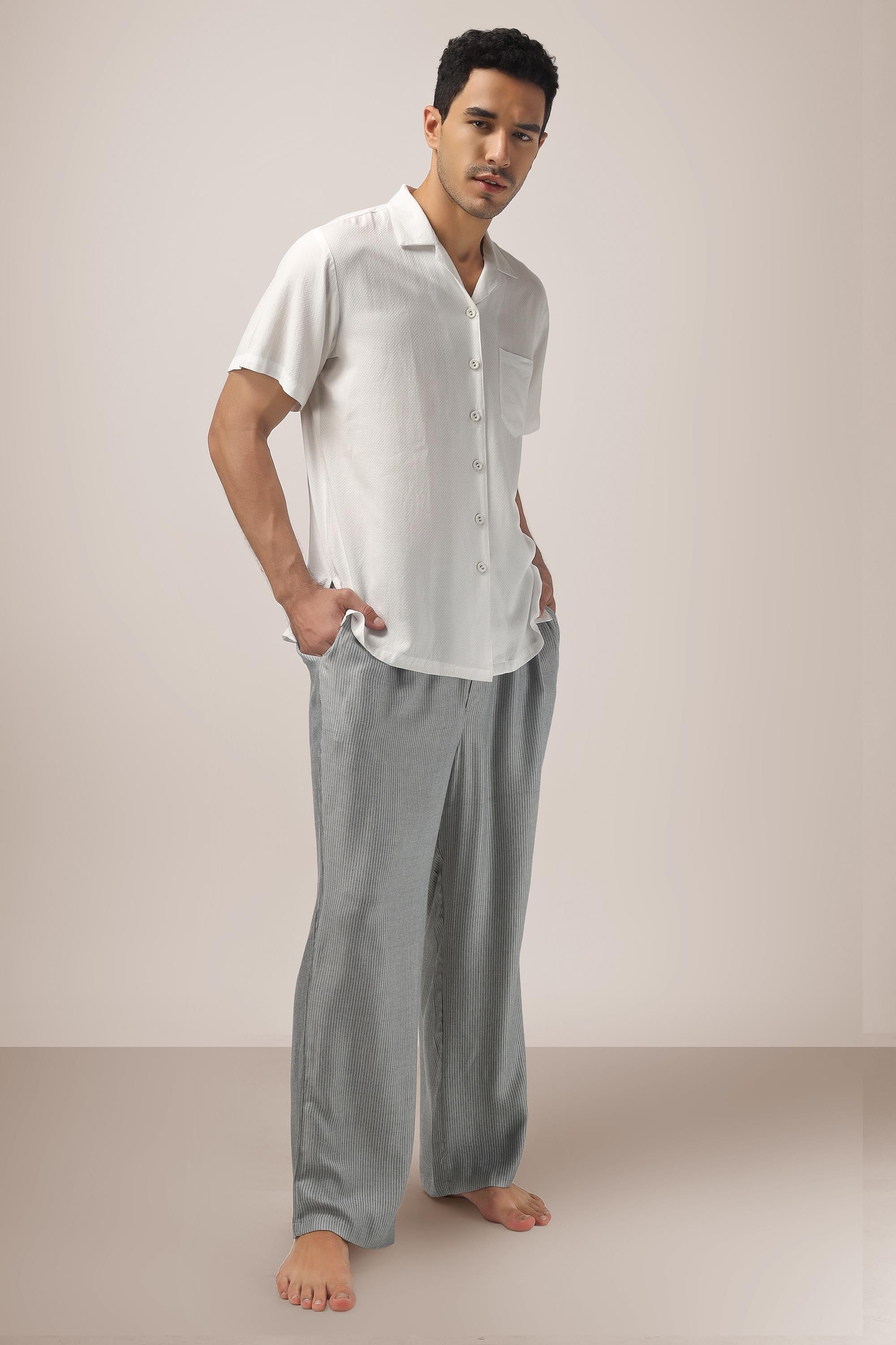 Mens button front discount pyjamas