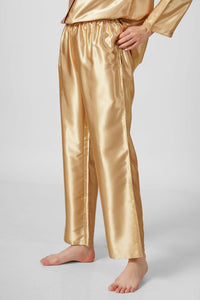 Eden-G luxurious golden pyjama suit with stylish satin finish.