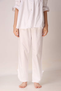 Trudy Pyjama Suit in white, stylish and comfortable loungewear.