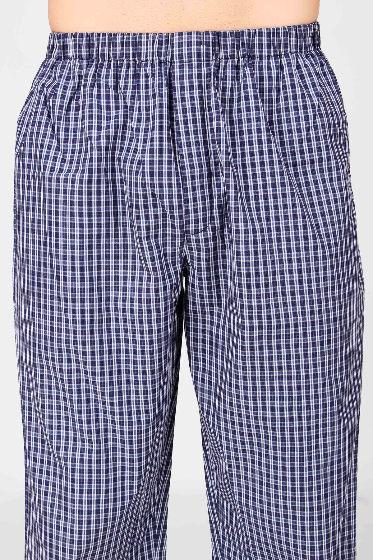 VB Men's Pyjama Suit, stylish checkered design for comfort.