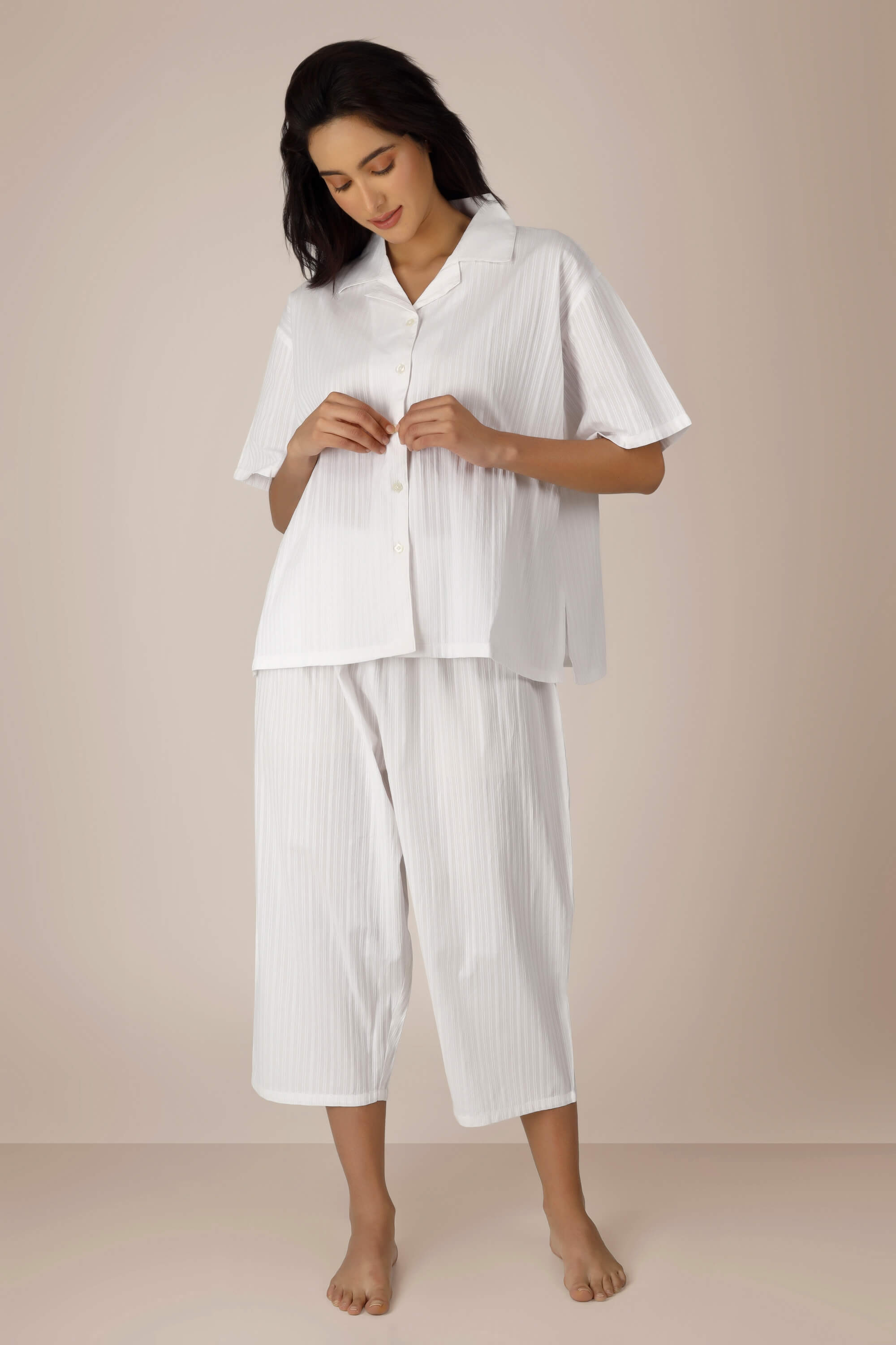 White silk pj online set