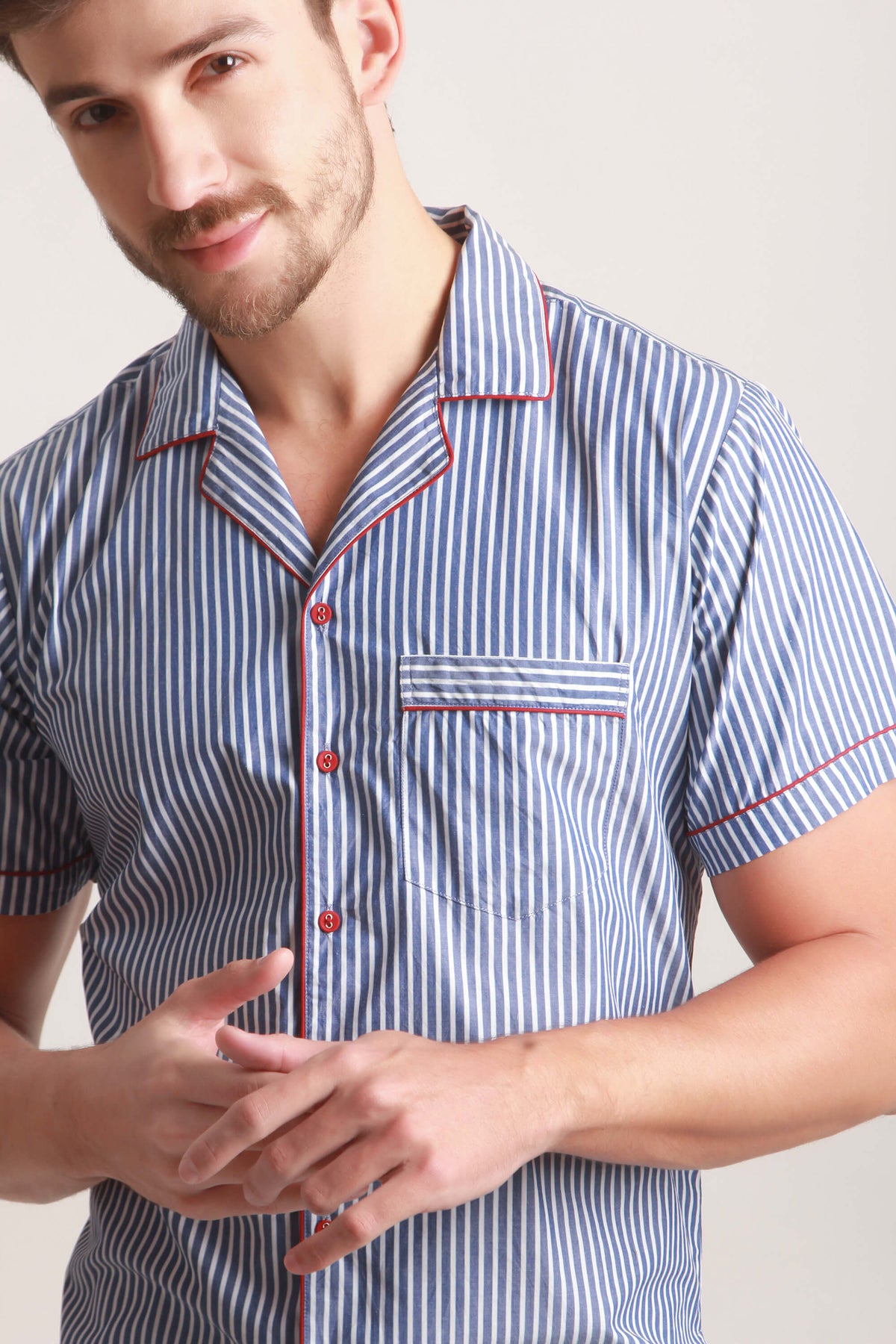Men's striped pyjama suit by Aldo, stylish and comfortable sleepwear.