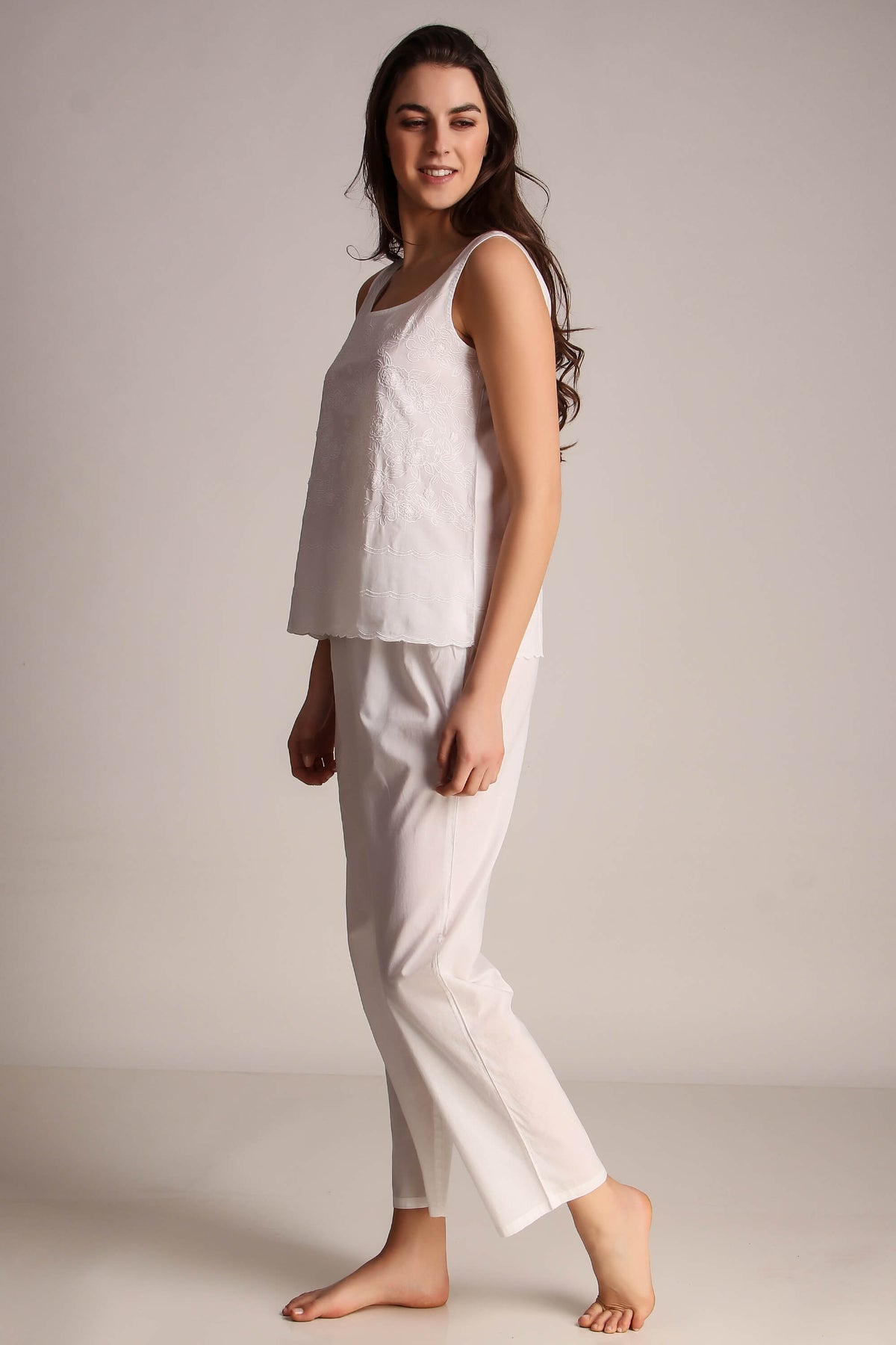 Vanessa embroidered pyjama suit for stylish and comfortable loungewear.