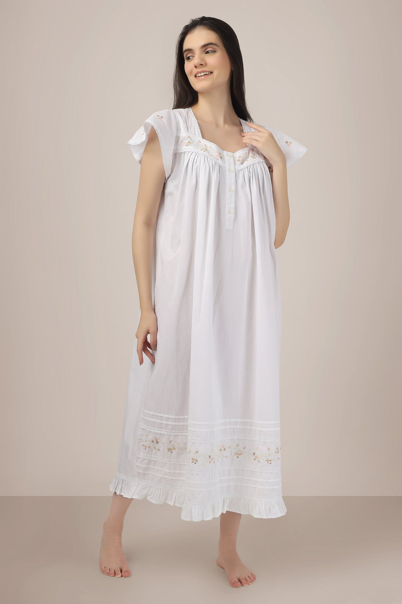 White Nightdress & Cotton Nighty for Women | Cotton Night Dress Collection After Dark White Nightdress & Cotton Nighty for Women | Cotton Night Dress Collection After Dark