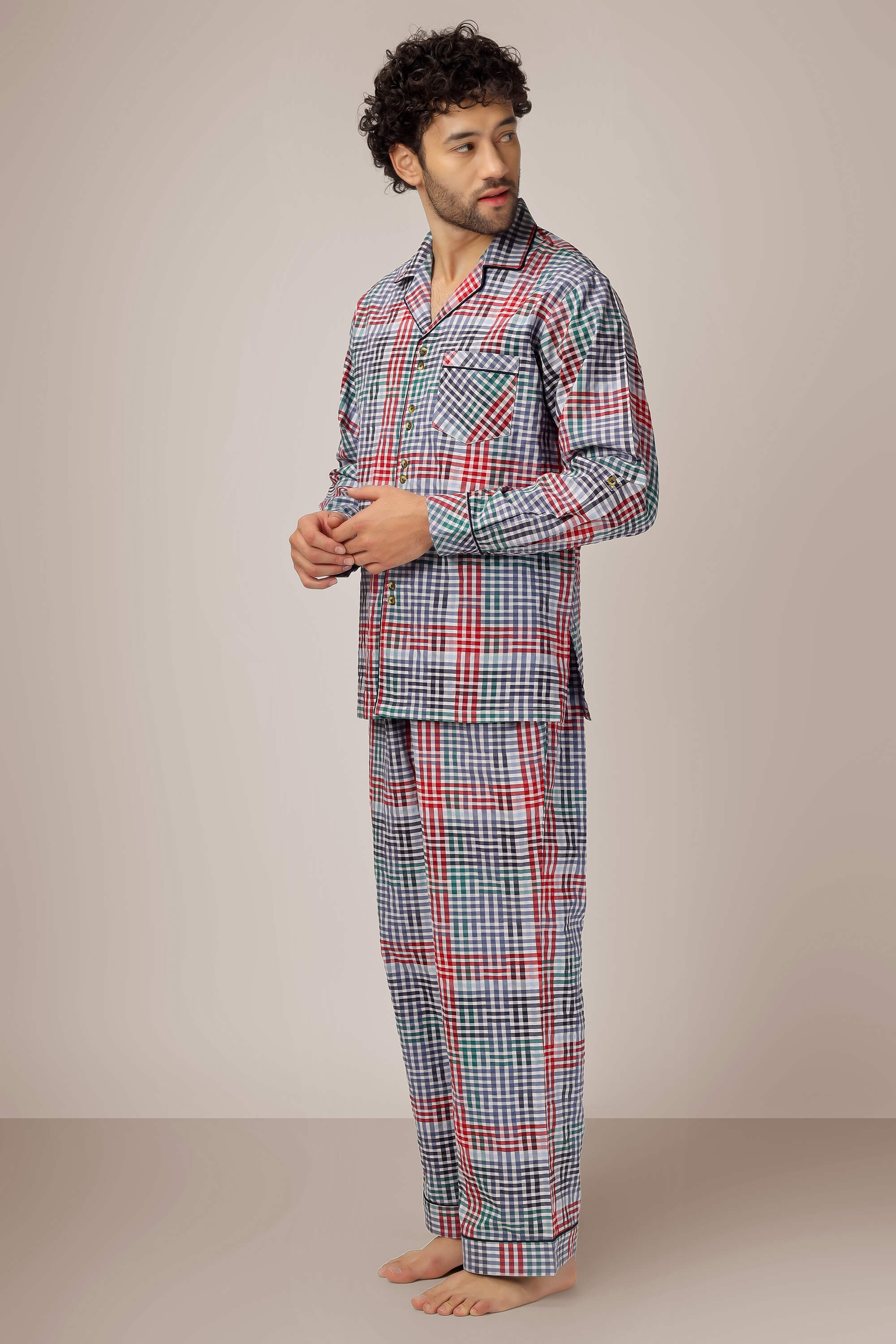 Mens discount checkered pyjamas