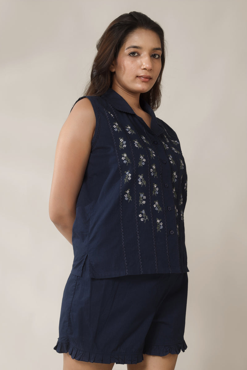 Nixie, Embroidered Top & Shorts