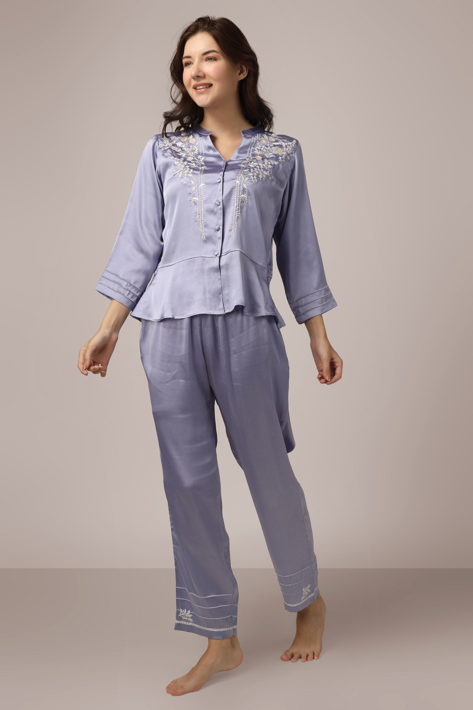 Womens satin online pyjamas