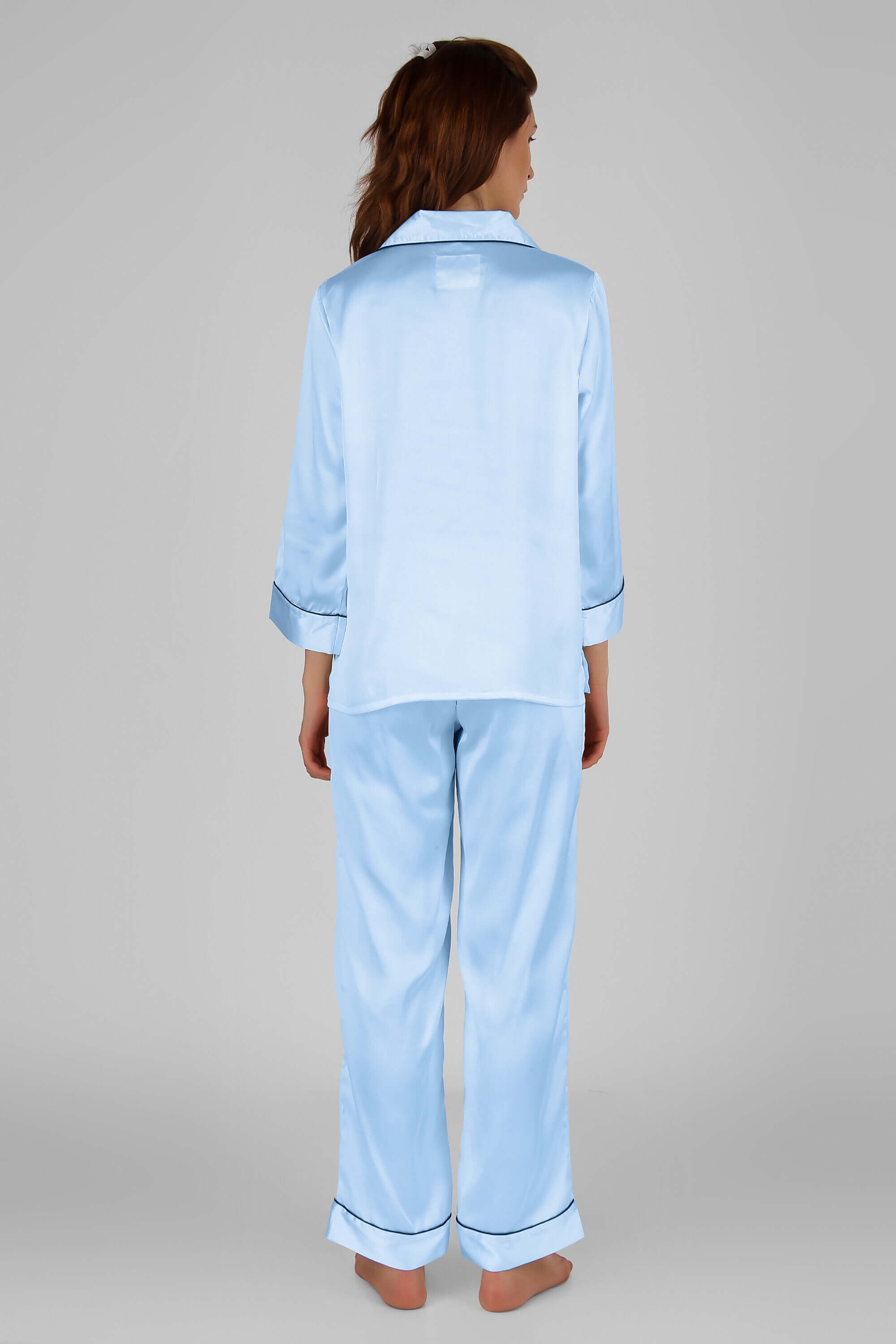 Pale blue satin online pyjamas