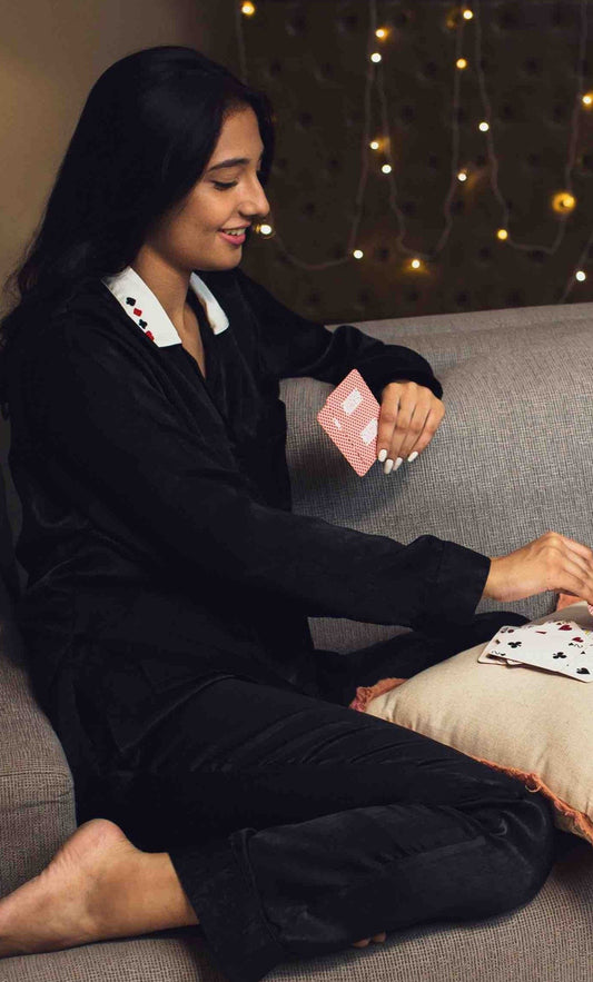 Stylish Play-Girl Pyjama Suit for comfortable and cozy lounging.