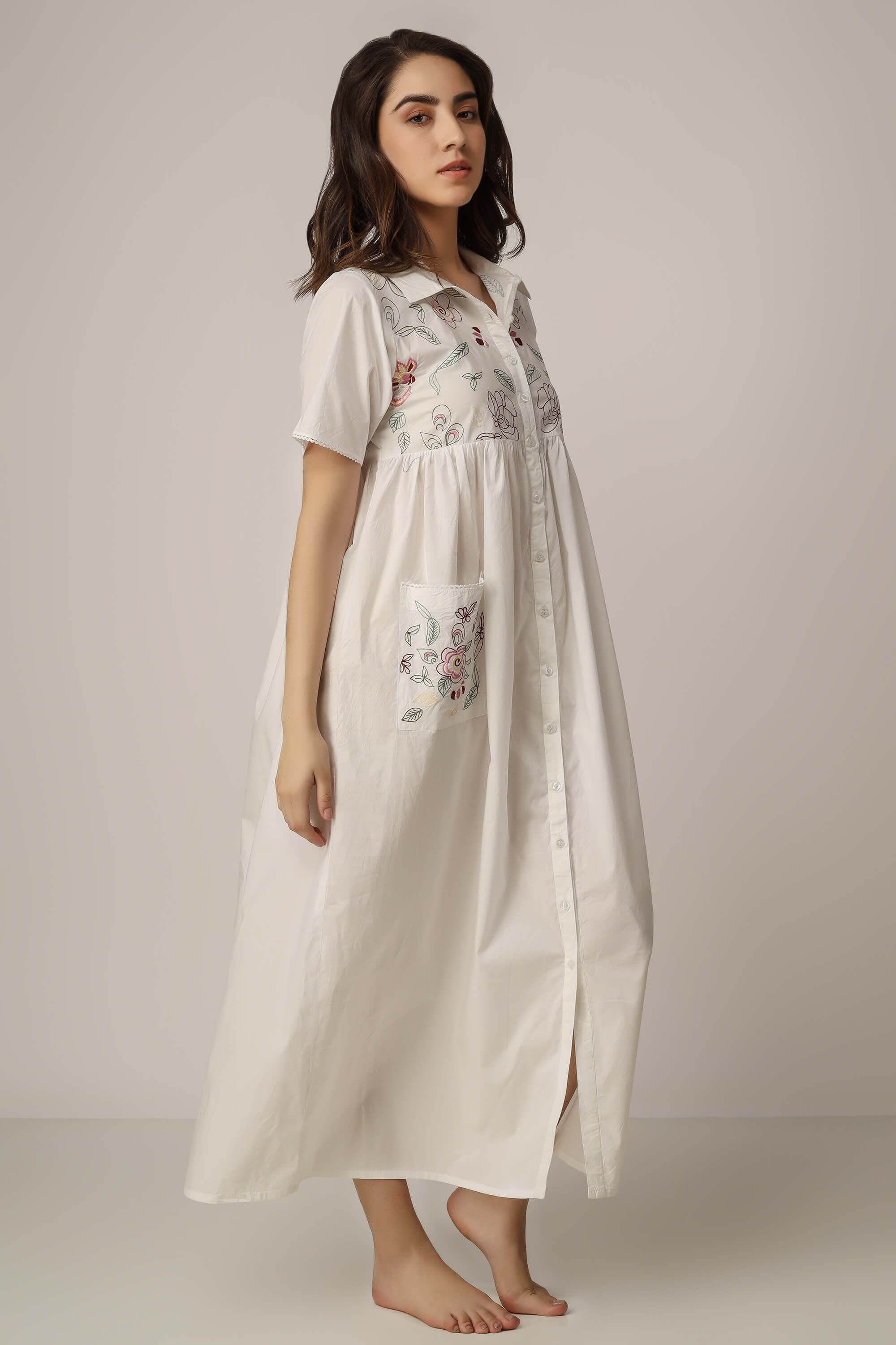 Buy online V-neck Printed Night Gown from sleepwear for Women by Be You for  ₹739 at 39% off | 2024 Limeroad.com