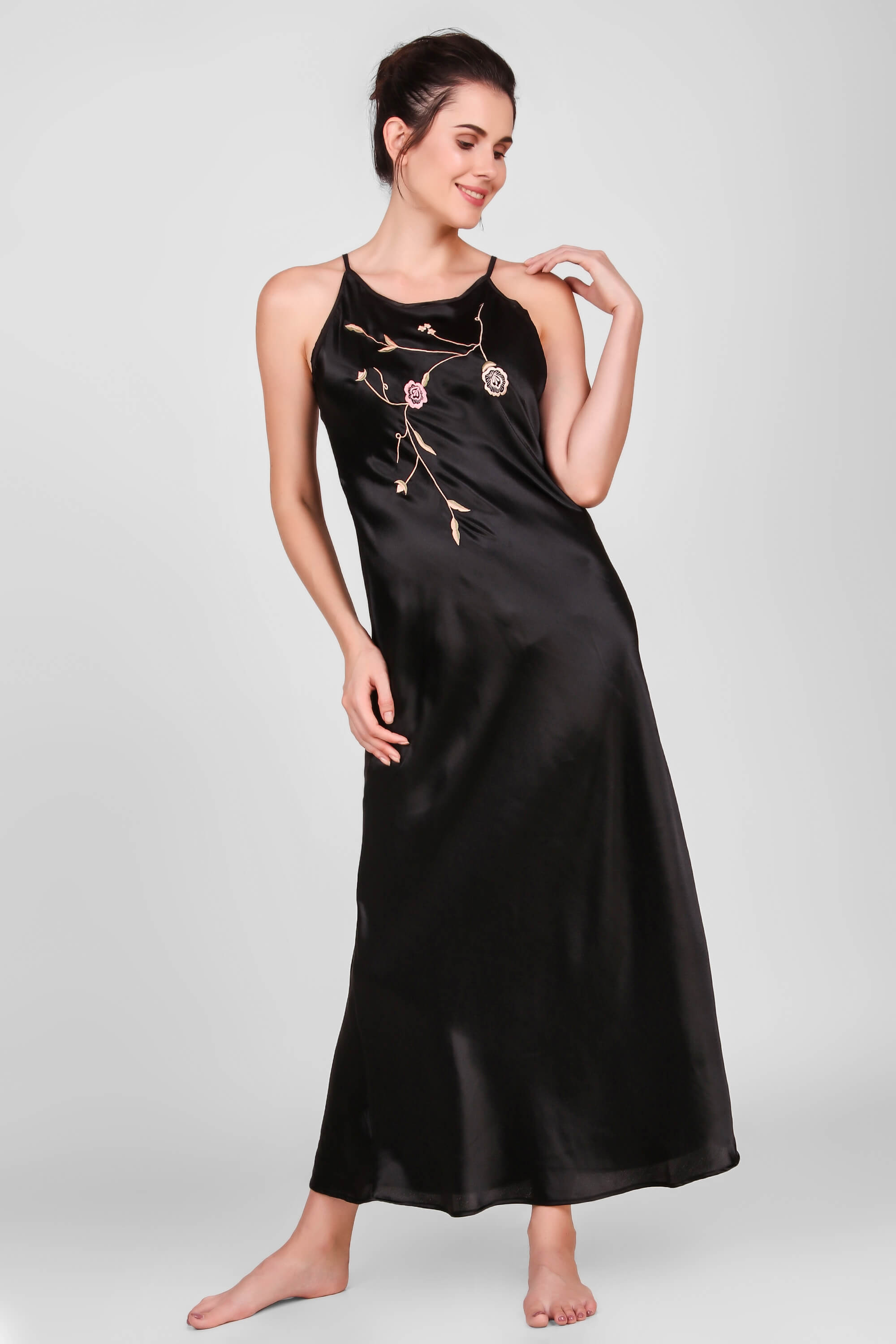 Zazie Satin Nightdress After Dark