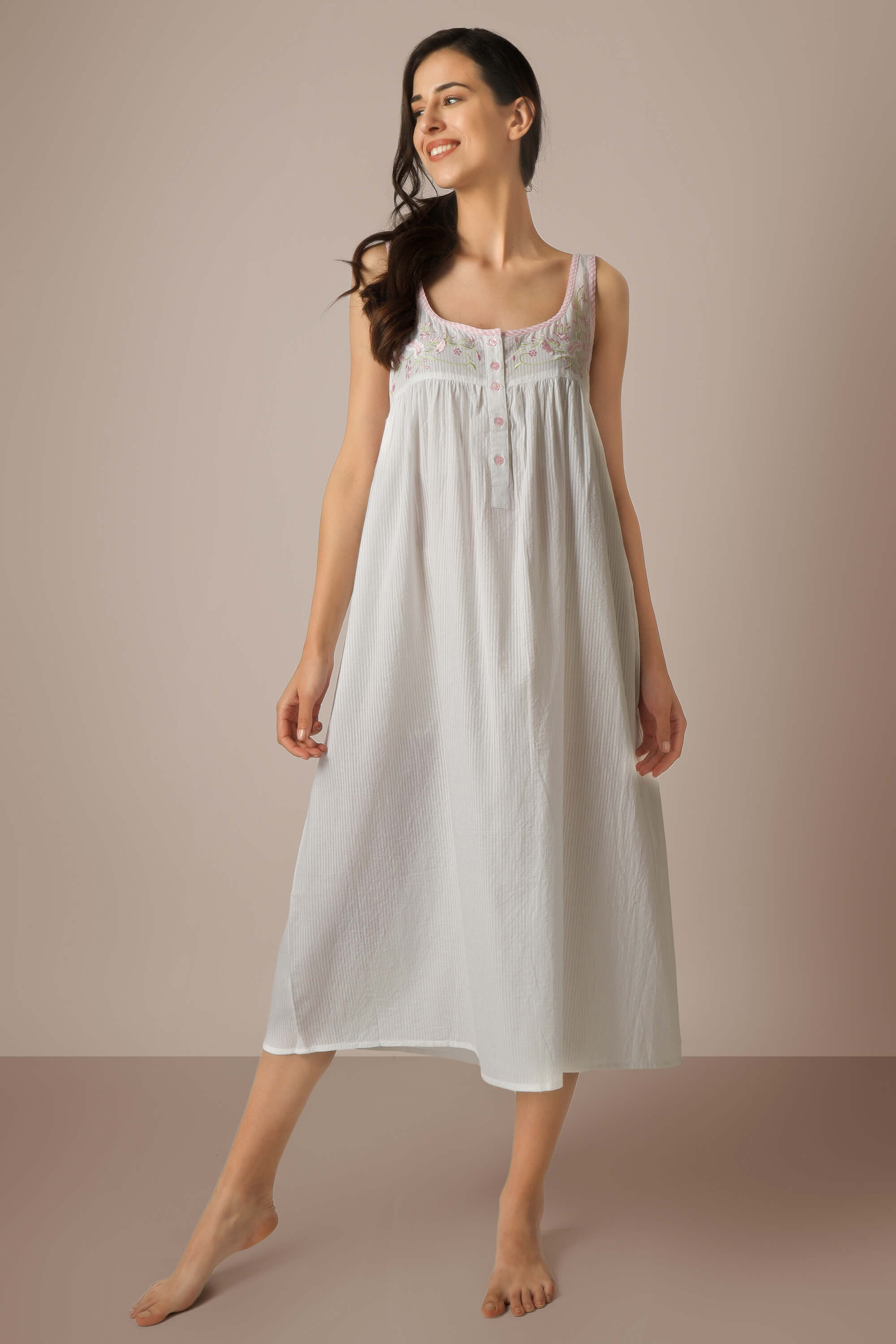 Okhai 'Slumber' Pure Cotton Striped Three Piece Night Suit | Night suit for  women, Night dress for women, Night wear dress