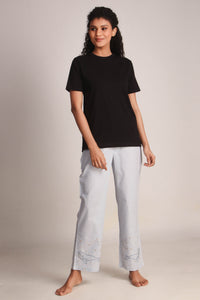 Limited edition Only Pyjamas set with stylish black top and light blue pants.